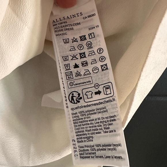 ALLSAINTS White Slip Dress Women’s Small - Picture 5 of 5
